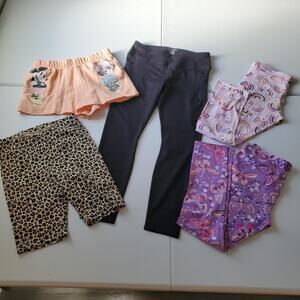 Mixed Brands Leggings Lot Girls 14-16 Multicolor Print Shorts Disney Rainbow